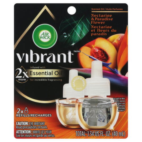 Air Wick Vibrant Scented Oil Refills, Nectarine & Paradise Flower