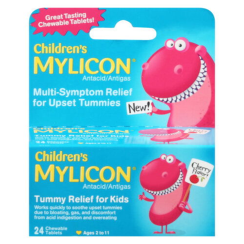 Children's Mylicon Tummy Relief, for Kids, Chewable Tablets, Cherry Flavor