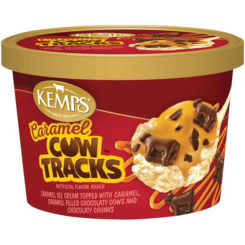 Kemps Singles Caramel Cow Tracks Ice Cream