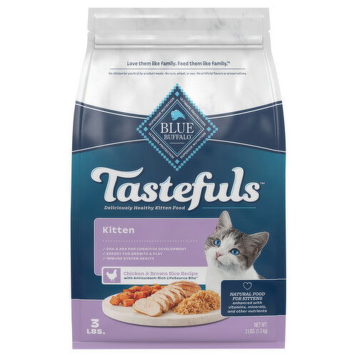 Blue Buffalo Blue Tastefuls Food for Kittens, Natural, Chicken & Brown Rice Recipe, Kitten