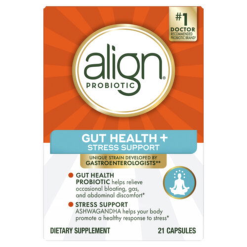 Align Digestive De-Stress Align Probiotic, Gut Health + Stress Support, 21 Capsules