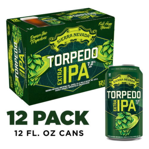 Sierra Nevada Torpedo Beer, Torpedo Extra IPA Craft Beer 12 Pack (12oz Cans)