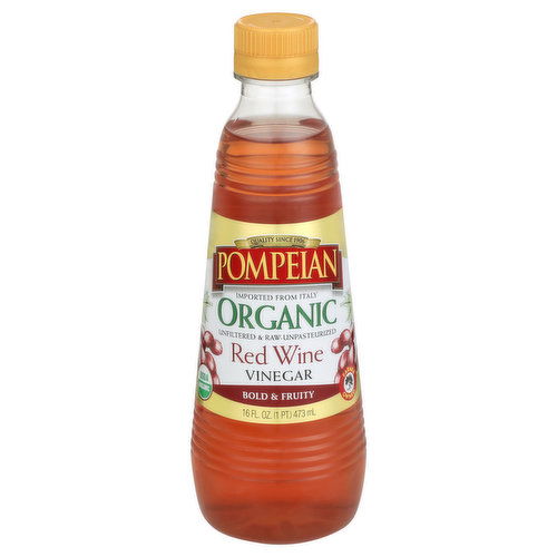 Pompeian Vinegar, Organic, Red Wine