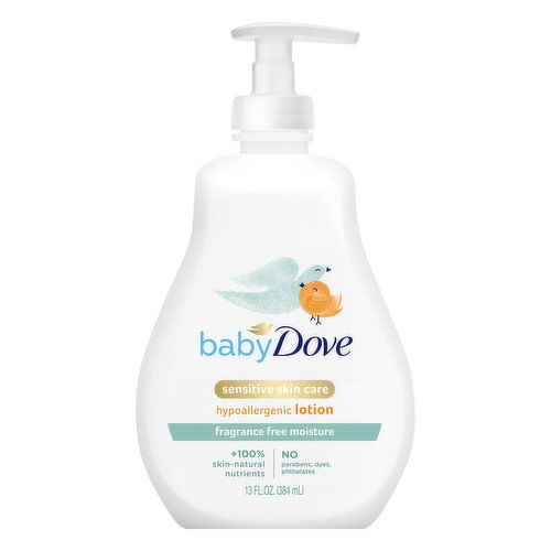 Baby Dove Lotion, Fragrance Free Moisture, Sensitive Skin Care