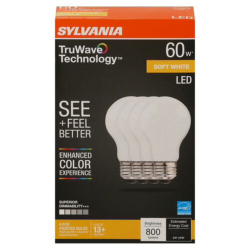 Sylvania TruWave Technology Light Bulbs, LED, Soft White, 8 Watts