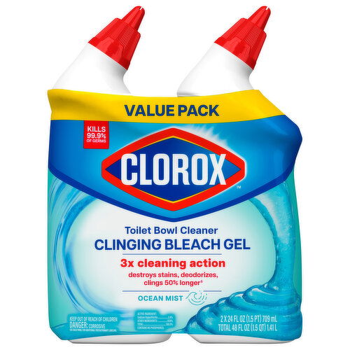 Clorox Clinging Bleach Gel Ocean Mist Toilet Bowl Cleaner Value Pack