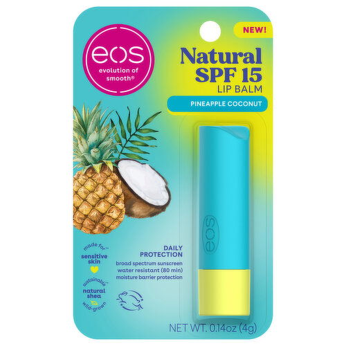 EOS Lip Balm, Natural, Pineapple Coconut, SPF 15