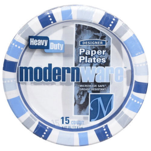 modernware Paper Plates, Designer, Heavy Duty, 6.87 Inch