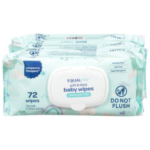 Equaline Baby Wipes, Unscented