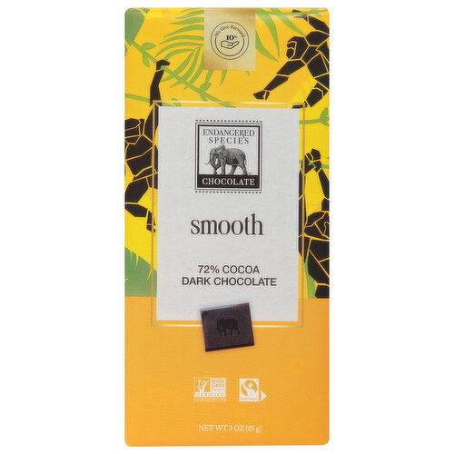 Endangered Species Dark Chocolate, Smooth, 72% Cocoa
