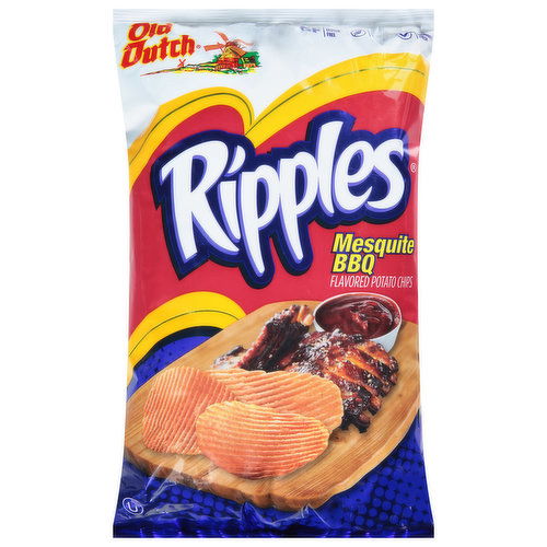 Old Dutch Foods Ripples Potato Chips, Mesquite BBQ