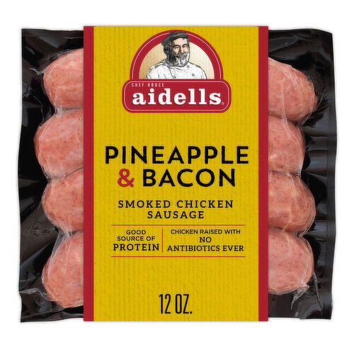 Aidells Smoked Chicken Sausage, Pineapple & Bacon (4 Fully Cooked Links)