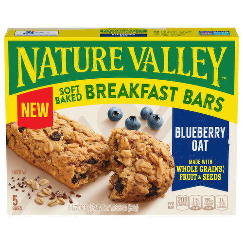 Nature Valley Breakfast Bars, Blueberry Oat, Soft Baked