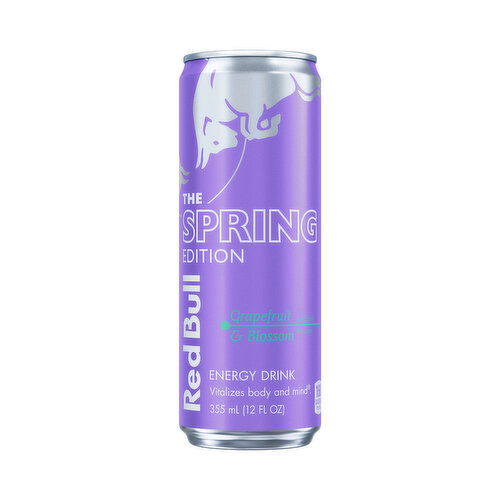 Red Bull Spring Edition Energy Drink, Grapefruit, with 114mg Caffeine, Taurine & B Vitamins