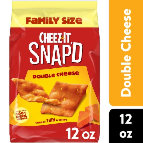 Cheez-It Snap'd Cheese Cracker Chips, Double Cheese, Family Size