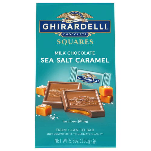 Ghirardelli Milk Chocolate, Sea Salt Caramel, Squares