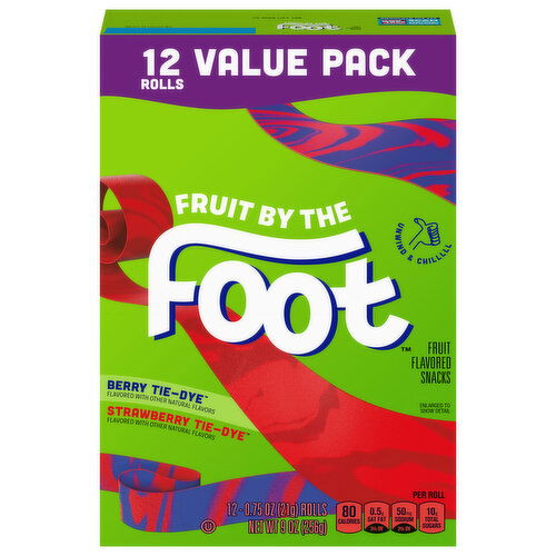 Fruit by the Foot Fruit Flavored Snacks, Berry Tie-Dye, Strawberry Tie-Dye, Value Pack