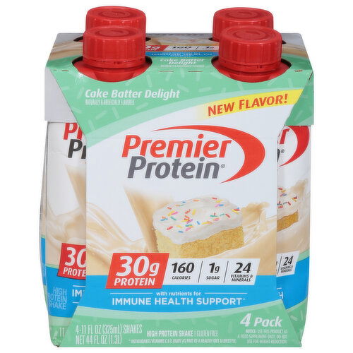 Premier Protein High Protein Shake, Cake Batter Delight, 4 Pack