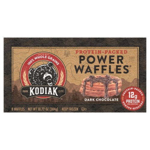 Kodiak Power Waffles, Protein-Packed, Dark Chocolate