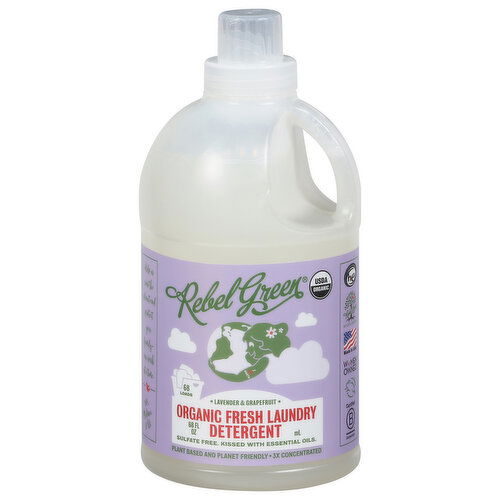 Rebel Green Detergent, Organic Fresh Laundry, Lavender & Grapefruit