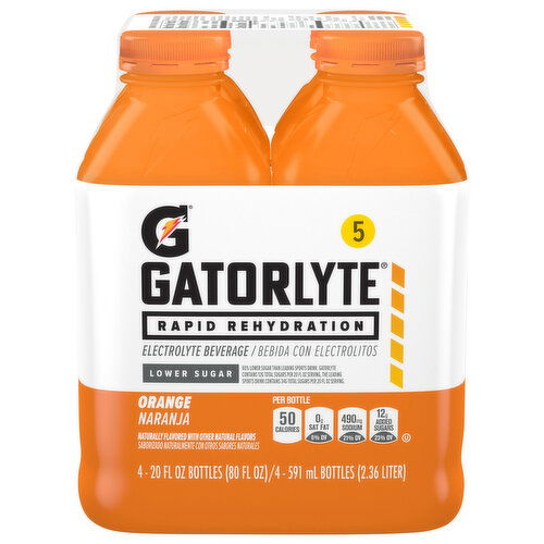 Gatorlyte Electrolyte Beverage, Lower Sugar, Orange