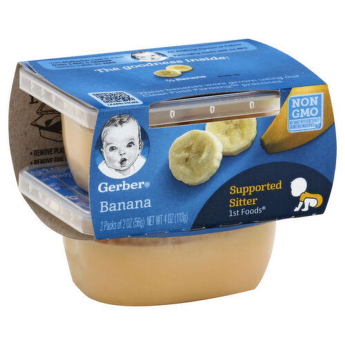 Gerber Natural for Baby Banana, Supported Sitter 1st Foods, 2 Pack
