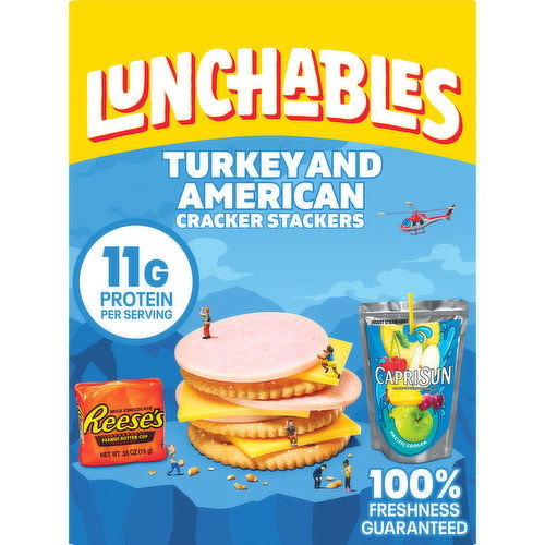 Lunchables Turkey & American Cheese Cracker Stackers Meal Kit with Capri Sun Pacific Cooler Drink & Reese's Peanut Butter Cup