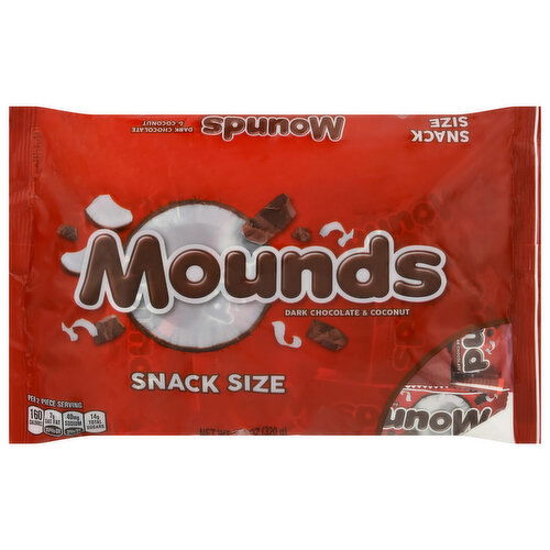 Mounds Candy, Dark Chocolate & Coconut, Snack Size