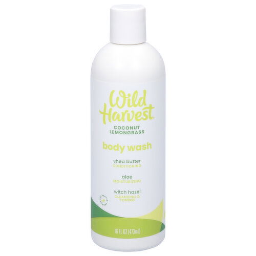 Wild Harvest Body Wash, Coconut Lemongrass