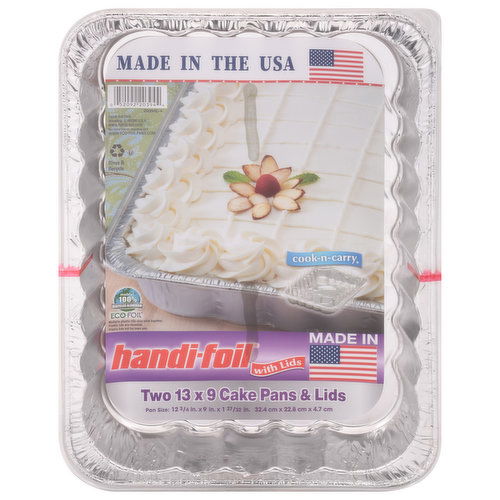 Handi-Foil Pans & Lids, 13 x 9 Cake