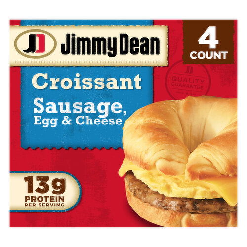 Jimmy Dean Croissant Breakfast Sandwiches with Sausage, Egg, and Cheese, Frozen