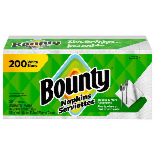 Bounty Napkins, White, 1-Ply