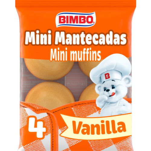 Bimbo Vanilla Mini Muffins, 4 count, 4.41 oz