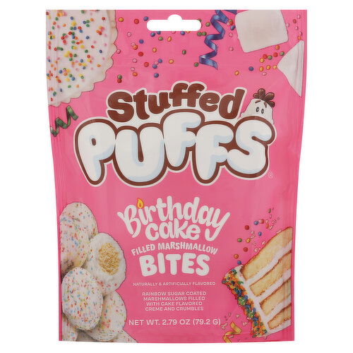 Stuffed Puffs Filled Marshmallow, Birthday Cake, Bites