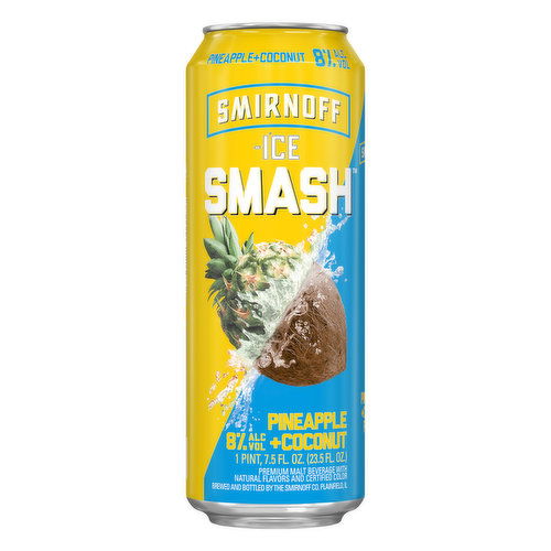 Smirnoff Ice Smash Malt Beverage, Pineapple + Coconut