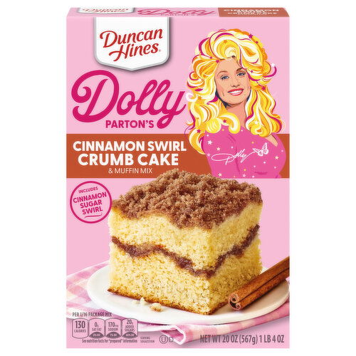 Duncan Hines Crumb Cake & Muffin Mix, Cinnamon Swirl, Dolly Parton's