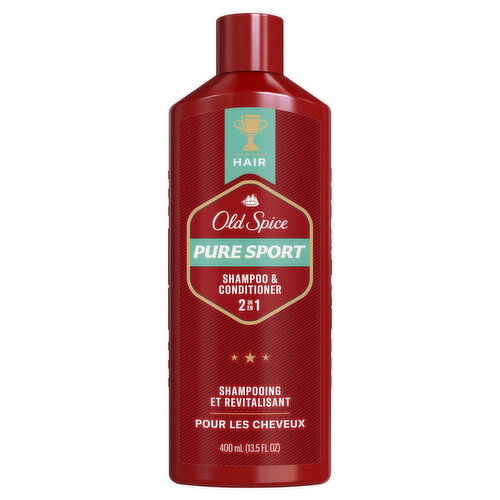 Old Spice Old Spice Shampoo and Conditioner for Men, Pure Sport 2in1, Healthier, Fuller, More Moisturized Looking Hair, 13.5 fl oz