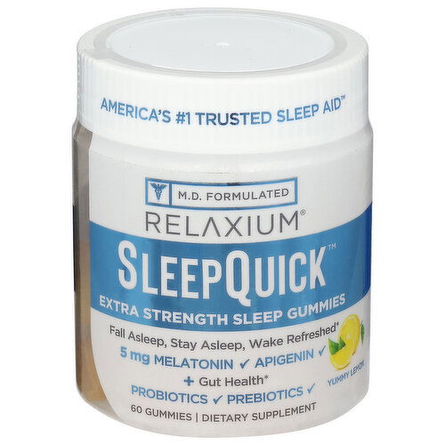 Relaxium Sleep Quick Sleep Gummies, Extra Strength, Yummy Lemon