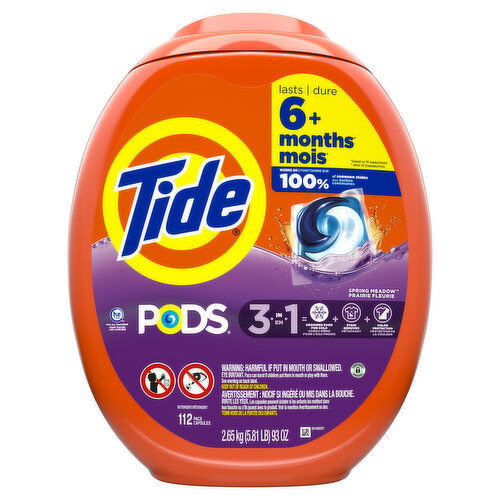 Tide PODS Laundry Detergent Soap Pacs 112 Count, Spring Meadow Scent