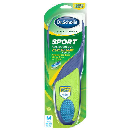 Dr Scholls Insoles, Massaging Gel, Advanced, Sport, Men's