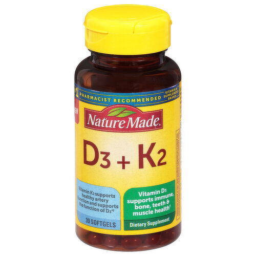 Nature Made Vitamin D3 + K2, Softgels