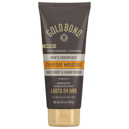 Gold Bond Men's Essentials Daily Body & Hand Cream, Men's Essentials, Everyday Moisture