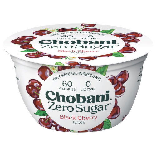 Chobani Yogurt, Zero Sugar, Black Cherry Flavor