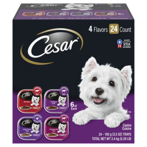 Cesar Classic Loaf in Sauce Canine Cuisine, 4 Flavors, Classic Loaf in Sauce