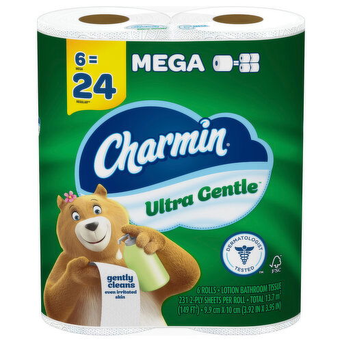 Charmin Lotion Bathroom Tissue, Ultra Gentle, 2-Ply, Mega