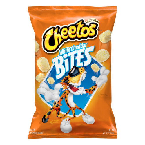 Cheetos Cheese Flavored Snacks, White Cheddar, Bites