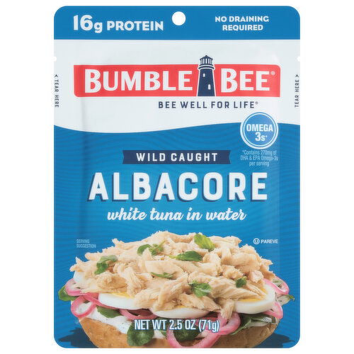 Bumble Bee Tuna, in Water, Albacore, Wild Caught