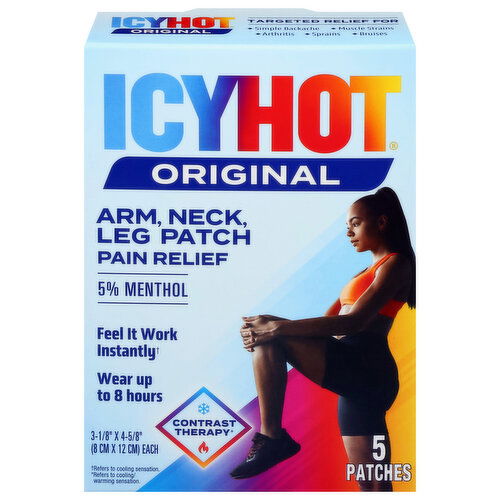 Icy Hot Original Arm Neck & Leg 3.12 Inch Pain Relief Patch