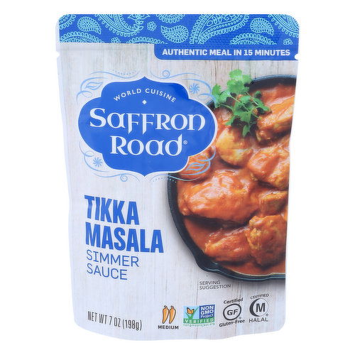 Saffron Road Simmer Sauce, Tikka Masala, Medium