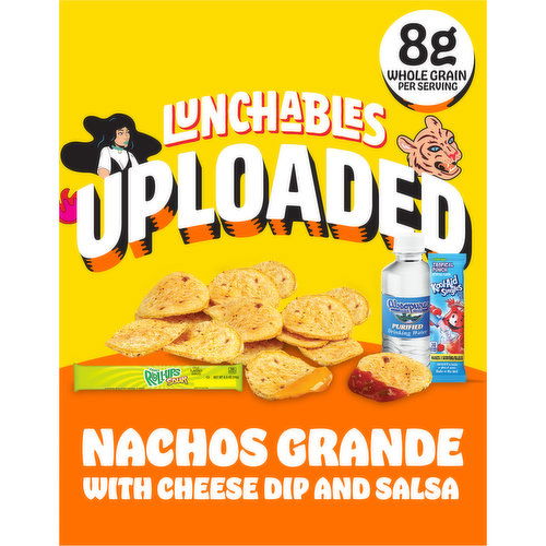 Lunchables Nachos with Cheese & Salsa Meal Kit with Water, Fruit Roll Up Sour, & Kool-Aid Tropical Punch Single